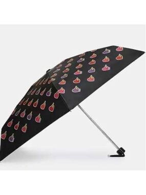 Coach Black Red Heart Lightning Bolt Mini Umbrella NWT